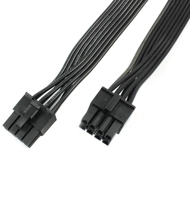 Alt view image 6 of 6 - AJMRTC CPU 8Pin (4+4pin) Modular Power Supply Graphics Cable, 18AWG 70cm CPU Power Cord Replacement for Great Wall Dragon 1250W Modular PSU, CPU 4+4 Pin Power Extension Wire for Desktop Gaming Motherb