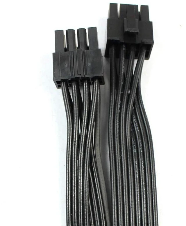 Alt view image 2 of 6 - AJMRTC CPU 8Pin (4+4pin) Modular Power Supply Graphics Cable, 18AWG 70cm CPU Power Cord Replacement for Great Wall Dragon 1250W Modular PSU, CPU 4+4 Pin Power Extension Wire for Desktop Gaming Motherb