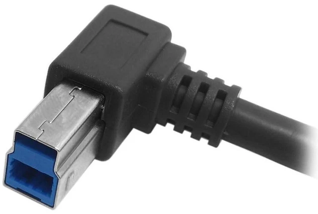 Alt view image 2 of 7 - AJMRTC Printer Cable, USB 3.0 Type B Male to Female 90 Degree Angled Extension Cable 50cm with Panel Mount Screws, Right Angle USB3.0 Type-B Cord for Printer, Scanner, External Hard Disk, Industrial