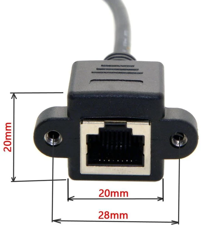 Alt view image 7 of 7 - AJMRTC RJ45 Cat6 Ethernet Extension Cable, 8P8C UTP FTP STP Male to Female 90 Degree UP Angled LAN Network Cord with Panel Mount Holes, Cat6 Network Extension Wire for Router, Switch, Cabinet, Industr
