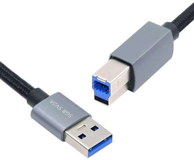 Main image of AJMRTC USB 3.0 Nylon Braided Cable, USB Type A to Type B Male SuperSpeed Data Extension Cord, 5Gbps High Speed Transfer Cable for External Disk SSD Scanner Printer Camera, 0.3M