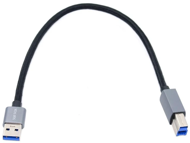 Alt view image 4 of 6 - AJMRTC USB 3.0 Nylon Braided Cable, USB Type A to Type B Male SuperSpeed Data Extension Cord, 5Gbps High Speed Transfer Cable for External Disk SSD Scanner Printer Camera, 0.3M