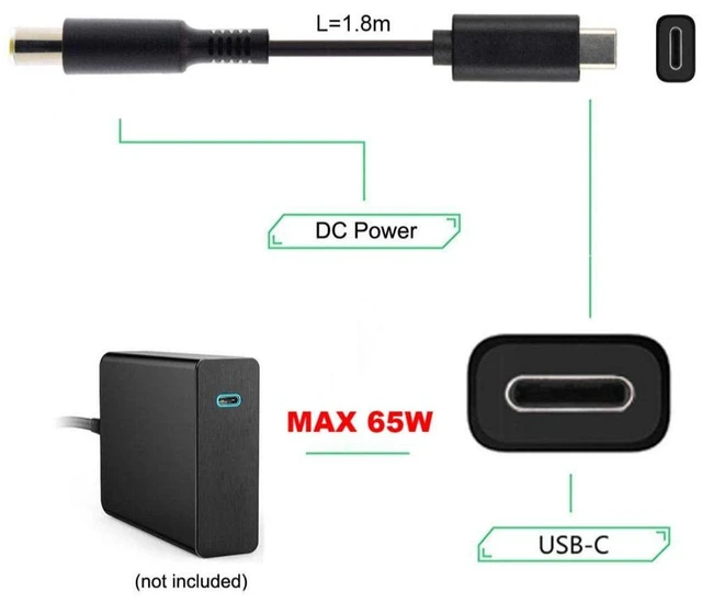 Alt view image 5 of 6 - AJMRTC USB C to DC 5.5x2.5MM PD 65W Fast Charging Power Cable, Type-C PD Trigger Cord, 1.8M/5.91FT DC Power Supply Cable for Laptops, Routers, Monitors and Devices with 5.5*2.5mm DC Jack