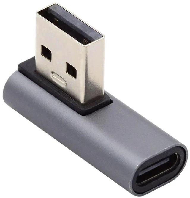 Alt view image 6 of 6 - AJMRTC USB C to USB Adapter, USB 3.0 Male to USB 3.1 Type C Female 90 Degree Right Angled Connector, Right Angle USB Converter, Compact Adapter for Laptops, Tablets and USB-C Peripherals