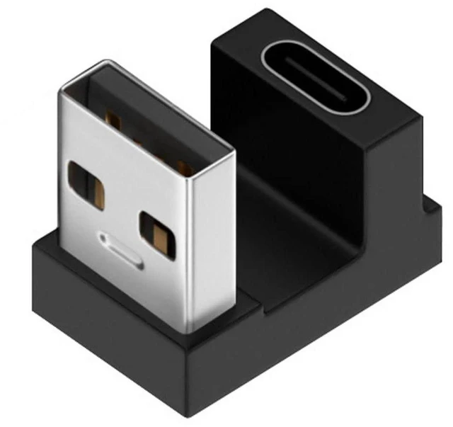 Main image of AJMRTC USB C to USB Adapter, USB 3.0 Male to USB 3.1 Type C Female 180 Degree Up Angled Connector, Upward Bend USB Converter Adapter for Laptops, Tablets, Flash Drives and USB-C Peripherals