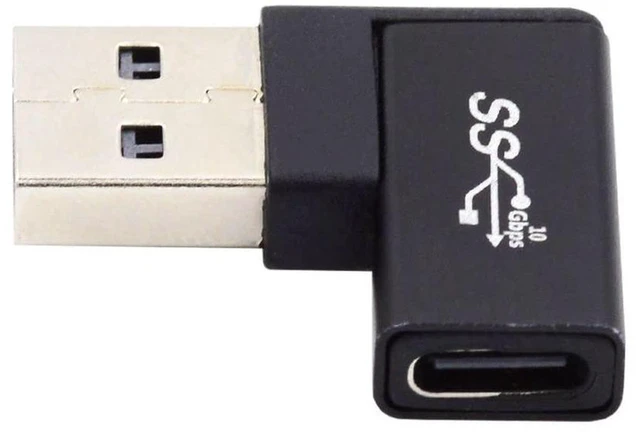Alt view image 5 of 6 - AJMRTC USB C to USB Adapter, USB 3.0 Male to USB 3.1 Type C Female 90 Degree Right Angled Flat Connector, Low Profile Flat USB Converter Adapter for Laptop, Tablet, Flash Drive and USB-C Peripherals