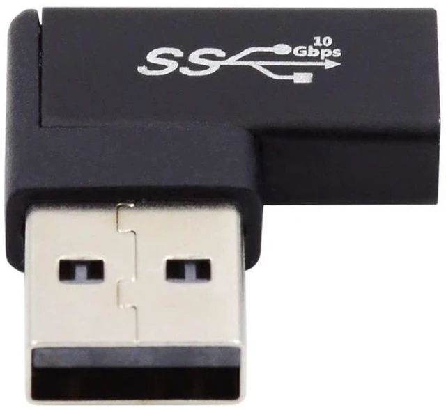 Alt view image 2 of 6 - AJMRTC USB C to USB Adapter, USB 3.0 Male to USB 3.1 Type C Female 90 Degree Right Angled Flat Connector, Low Profile Flat USB Converter Adapter for Laptop, Tablet, Flash Drive and USB-C Peripherals