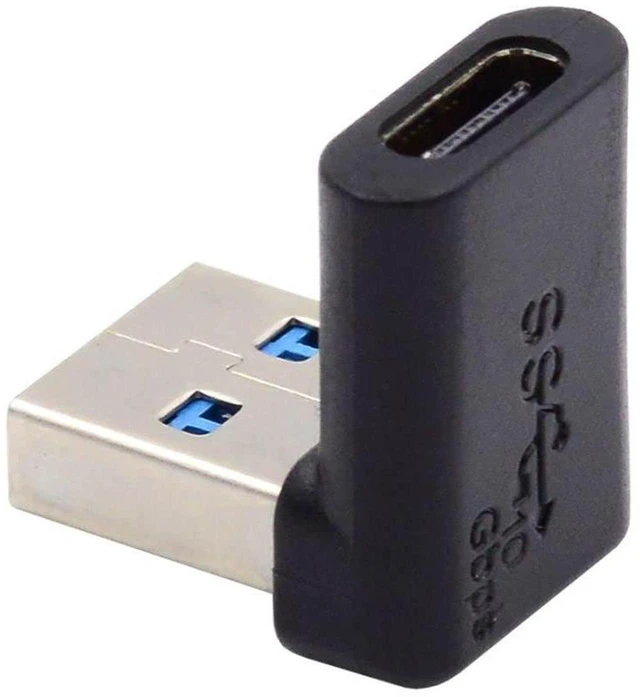 Alt view image 4 of 6 - AJMRTC USB C to USB Adapter, USB 3.0 Male to USB 3.1 Type C Female 90 Degree Down Angled Connector, Downward Right Angle USB Converter Adapter for Laptop, Tablet, Flash Drive and USB-C Peripherals