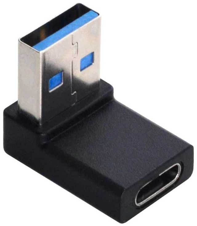 Alt view image 3 of 6 - AJMRTC USB C to USB Adapter, USB 3.0 Male to USB 3.1 Type C Female 90 Degree Down Angled Connector, Downward Right Angle USB Converter Adapter for Laptop, Tablet, Flash Drive and USB-C Peripherals