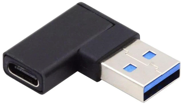 Alt view image 6 of 6 - AJMRTC USB C to USB Adapter, USB 3.0 Male to USB 3.1 Type C Female 90 Degree Left Angled Flat Connector, Low Profile Flat Left Bend USB Converter Adapter for Laptop, Tablet, Flash Drive and USB-C