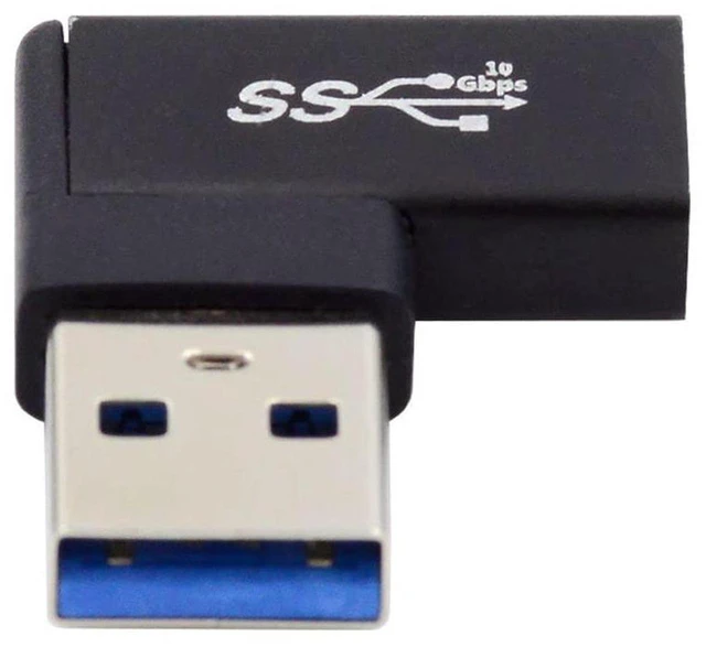 Alt view image 3 of 6 - AJMRTC USB C to USB Adapter, USB 3.0 Male to USB 3.1 Type C Female 90 Degree Left Angled Flat Connector, Low Profile Flat Left Bend USB Converter Adapter for Laptop, Tablet, Flash Drive and USB-C