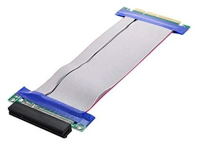 Alt view image 2 of 6 - AJMRTC PCIe 8X to 8X Riser Card, PCI Express 8X Male to Female Flexible Ribbon Extender Cable 20cm, PCI-E 8X Slot Extension Cord for Desktop PC, Server, GPU Expansion