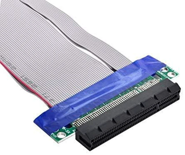 Alt view image 6 of 6 - AJMRTC PCIe 8X to 8X Riser Card, PCI Express 8X Male to Female Flexible Ribbon Extender Cable 20cm, PCI-E 8X Slot Extension Cord for Desktop PC, Server, GPU Expansion