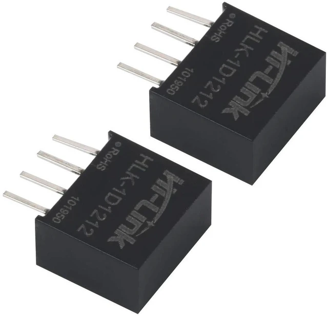 Alt view image 2 of 5 - AJMRTC HLK-1D1212 DC-DC Isolated Power Supply Module, 12V to 12V 1W 84mA Isolation Switching Converter, Intelligent Household DC-DC Step Up Down Power Module for Circuit Projects, 2 Pieces