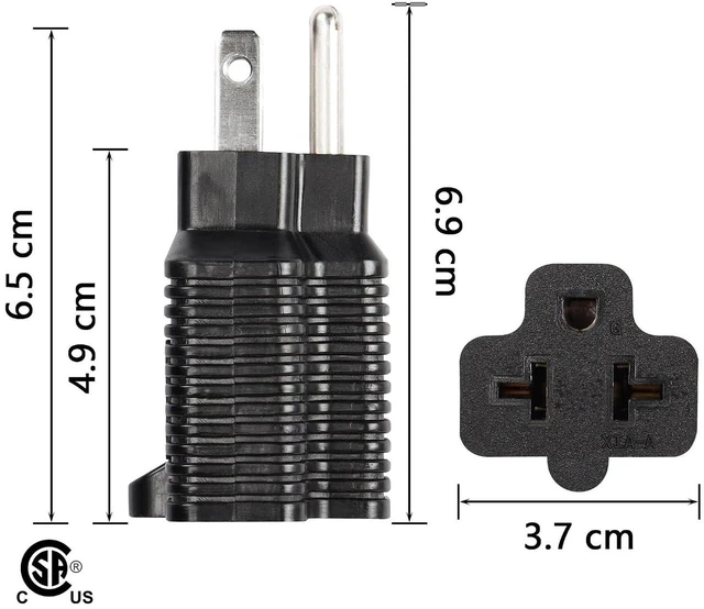 Alt view image 6 of 6 - AJMRTC 4 in 1 15A to 20A Plug Adapter, NEMA 5-15P Male to NEMA 5-15R & 5-20R Female Outlet Converter, 15 Amp to 20 Amp Power Adapter for Household Electrical Equipment