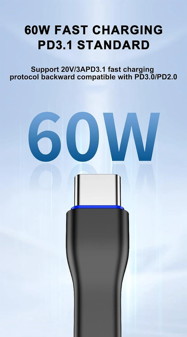 Alt view image 5 of 7 - AJMRTC JY-CC 90 Degree USB-C to USB-C Transmission Cable, 40G/20G High Speed Data Transfer Cord, PD 60W Fast Charging & 4K Video Output, Black 74mm Short Cable for Laptop, Tablet, USB-C Devices