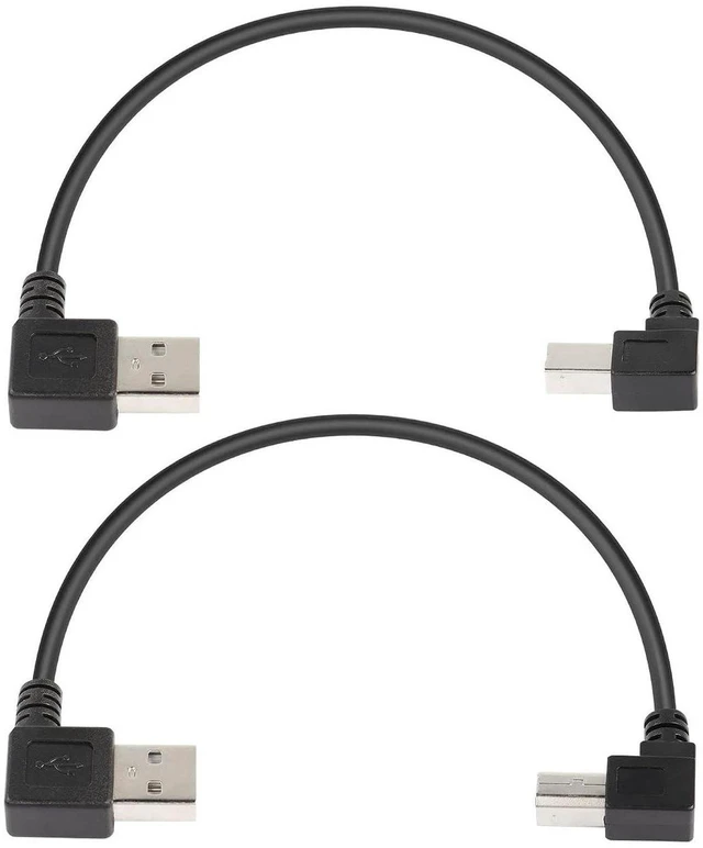 Alt view image 3 of 6 - AJMRTC 90 Degree USB A to B Cable 1FT, Left Angled USB Type A Male to Left & Right Angle USB B Male Cord, USB 2.0 Short Data Transfer Cable for Printer, Scanner, MIDI Controller