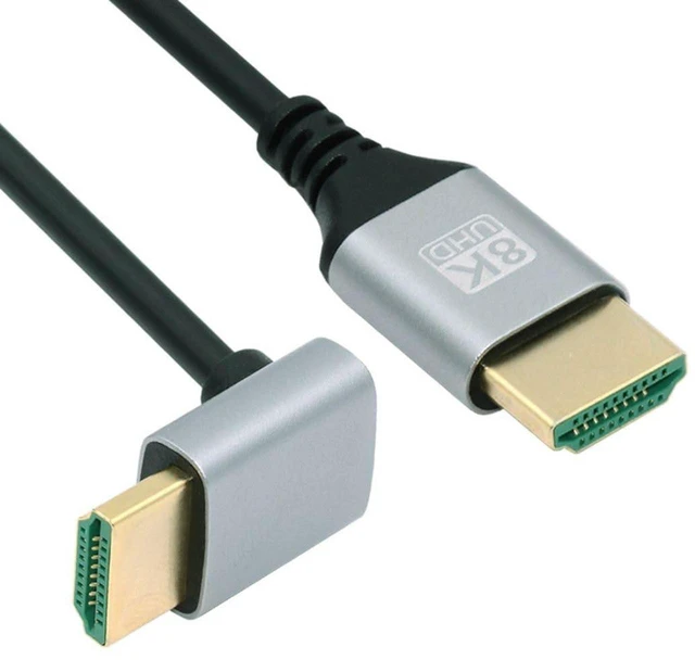 Main image of AJMRTC HDMI 2.1 Cable, HDMI Type A Male to Male 90 Degree Down Angled Cord, 8K@60Hz 4K@120Hz High Speed HDMI Extension Cable, 0.5M Short Right Angle HDMI Cable for HDTV, Monitor, Game Console