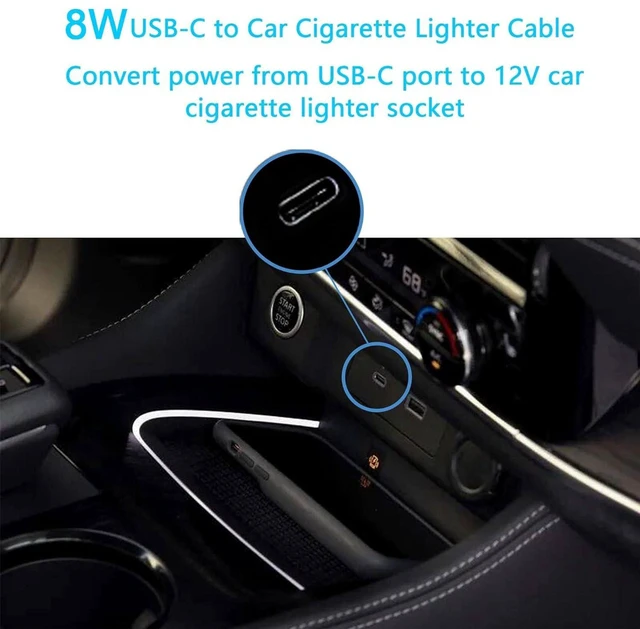 Alt view image 6 of 7 - AJMRTC 1FT USB C Male to 12V Cigarette Lighter Socket Power Cable, 8W USB-C to Car Cigarette Lighter Female Adapter Cord, Portable 1 Foot Power Cable for Dash Cam, 12V Low Power Car Accessories