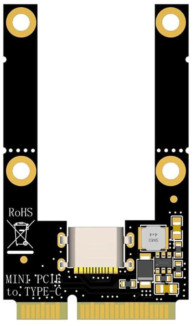 Main image of AJMRTC Mini PCI-E to TF Card & USB-C Adapter Card, Mini PCI Express to USB-C Reader Card, Half Height & Full Height Compatible, Laptop Mini PCIe Expansion Card with TF Card Reader Function for Noteboo