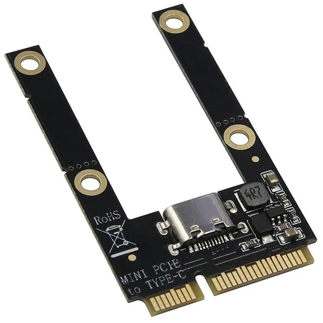 Alt view image 7 of 7 - AJMRTC Mini PCI-E to TF Card & USB-C Adapter Card, Mini PCI Express to USB-C Reader Card, Half Height & Full Height Compatible, Laptop Mini PCIe Expansion Card with TF Card Reader Function for Noteboo