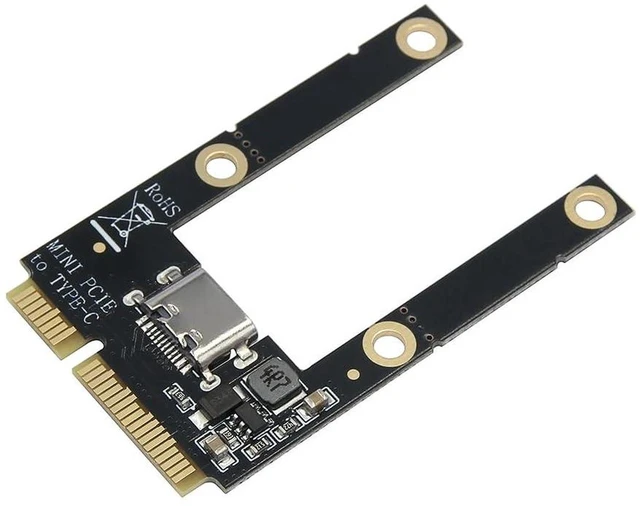 Alt view image 3 of 7 - AJMRTC Mini PCI-E to TF Card & USB-C Adapter Card, Mini PCI Express to USB-C Reader Card, Half Height & Full Height Compatible, Laptop Mini PCIe Expansion Card with TF Card Reader Function for Noteboo