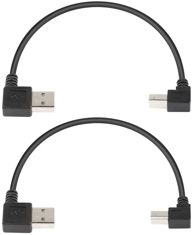 Alt view image 6 of 6 - AJMRTC 90 Degree USB 2.0 A to B Cable, 1FT Left Angle USB Type A Male to Up & Down Angled USB B Male Cord, High Speed USB 2.0 Printer Scanner Cable for Desktop, Laptop, Printer, MIDI Controller