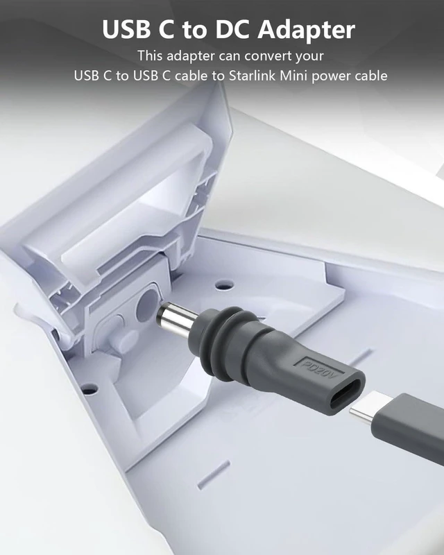 Alt view image 6 of 6 - AJMRTC 2 Pack USB C to DC 5.5mm x 2.1mm Power Adapter Cable, PD 100W USB Type C Female to DC 5521 Male Converter Cord for Starlink Mini, PD Power Supply, Portable Power Station