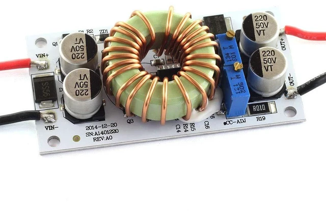 Alt view image 5 of 6 - AJMRTC 250W DC-DC Adjustable Step Up Power Supply Module, 10-40V Input to 10-50V Output 6A Boost Converter, High Efficiency Step-Up Voltage Regulator Board for Solar Battery Charging, DIY Power Projec