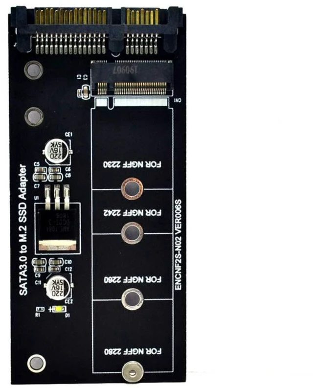 Alt view image 5 of 7 - AJMRTC SATA 3 to M.2 NGFF SSD Adapter Card, B Key M2 to SATA III Converter, 7+5 Pin SATA M.2 SSD Expansion Card, Supports 30mm 42mm 60mm 80mm B Key M.2 SSD, Black PCB Board for Desktop PC Storage