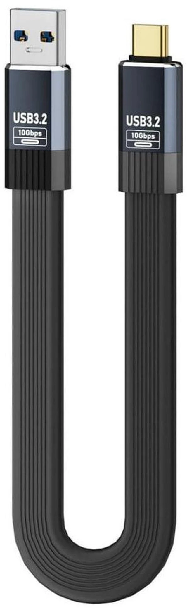 Main image of AJMRTC USB A to USB C Flat Cable, USB 3.2 Gen 2 10Gbps Data Sync & PD 15W Fast Charging Cord, 1.64FT/0.5M Flat USB Type A to Type-C Cable, Compatible with iPhone 15, iPhone 16, Android Phone, Portable