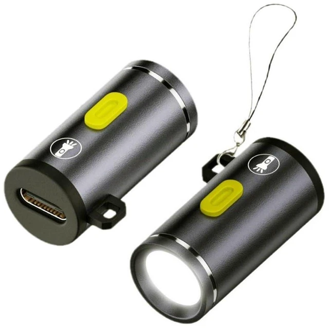 Main image of AJMRTC 2 Pack Mini USB C LED Flashlight, 210 Lumens Bright Portable Pocket Light, Powered by Charger & Power Bank, Compact Handheld Torch with Hook Hole, Easy Carry for Camping, Emergency & Daily Use