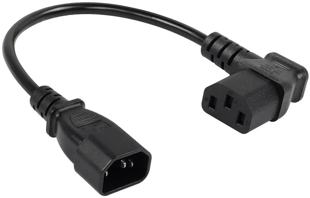 Main image of AJMRTC 40cm Right Angle IEC 320 C14 Male to C13 Female Power Cord, 90 Degree Angled IEC C13 to C14 Power Cable, Short IEC Extension Cable for Server, PC, Monitor, Power Supply & Electronic Equipment