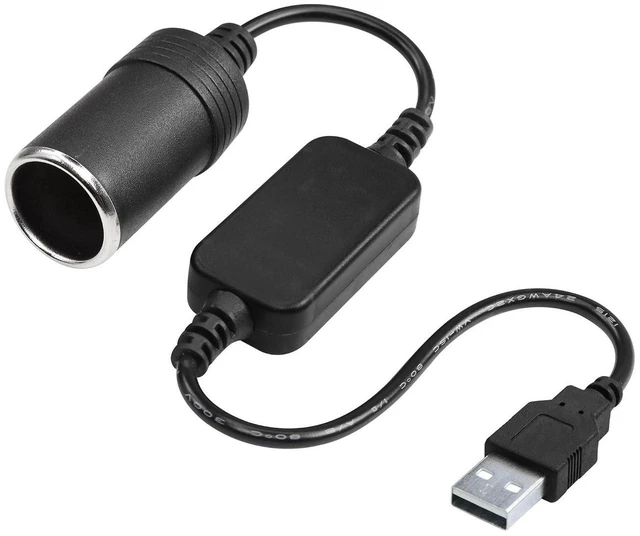 Main image of AJMRTC 1FT USB A Male to 12V 8W Cigarette Lighter Socket Adapter Power Cable, USB Type-A to Car Cigarette Lighter Female Connector, 1 Foot Cord for Dash Cam and Low Power Car Electronic Devices