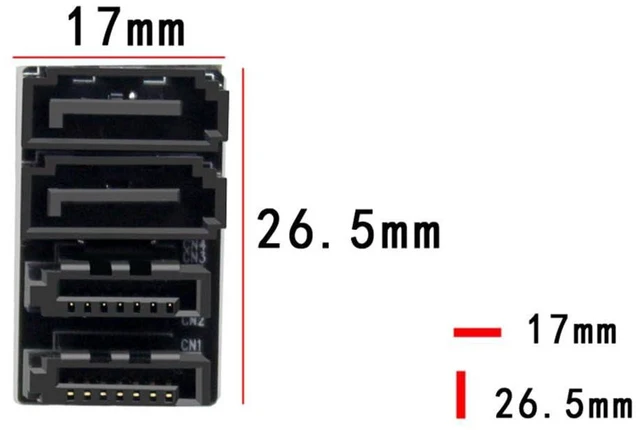 Alt view image 3 of 4 - AJMRTC Mainboard SATA Adapter 6Gbps 7Pin SATA Female to Male 90° /180° Angled Connector, Single or Dual SATA Interface Converter for Desktop Hard Drive, SSD, Dual SATA 180Degree Version Available