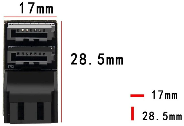Alt view image 2 of 7 - AJMRTC Mainboard SATA Adapter 6Gbps 7Pin SATA Female to Male Angled Connector, Dual SATA 90°+180° Combo Adapter, Single/Double SATA Interface Converter for Desktop SSD, HDD and PC Internal Wiring