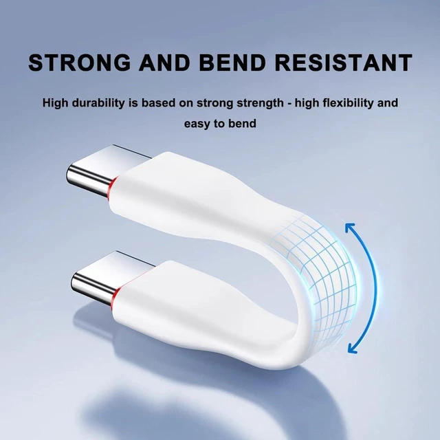 Alt view image 4 of 7 - AJMRTC JY-CC 90 Degree USB C to USB C Cable, 40G/20G High Speed Data Transfer Cord, PD 240W Fast Charging & 8K Video Output, White 18mm Right Angle USB-C Cable for Laptop, Tablet & USB-C Devices