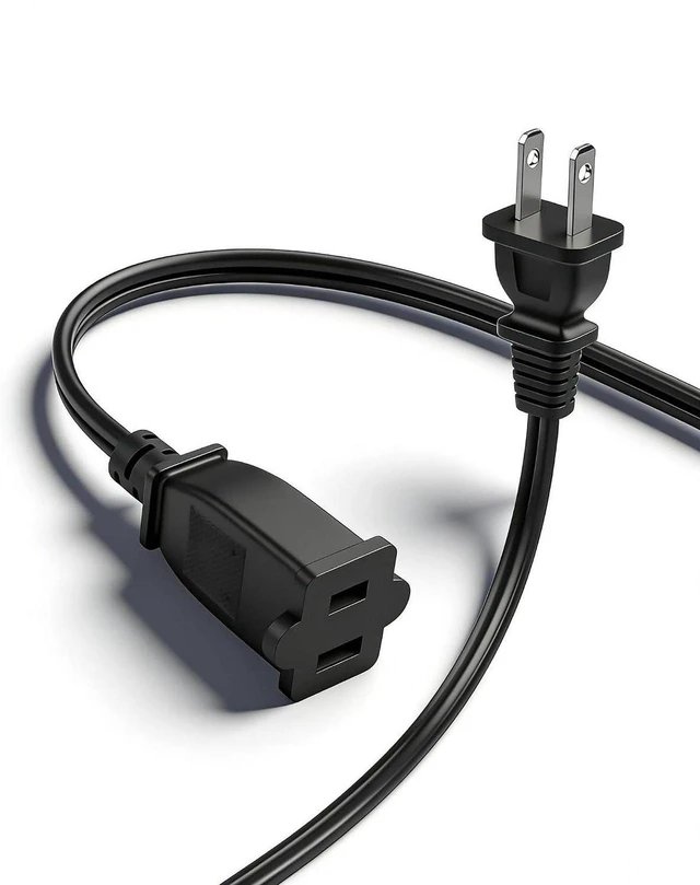 Main image of AJMRTC US 2 Prong AC Extension Cord, 10A 125V 18AWG 2-Prong Male to Female Power Cable, Standard US 2 Pin Power Extension Wire for Indoor Small Appliances, Lamps, Phone Chargers and Low Power Electron