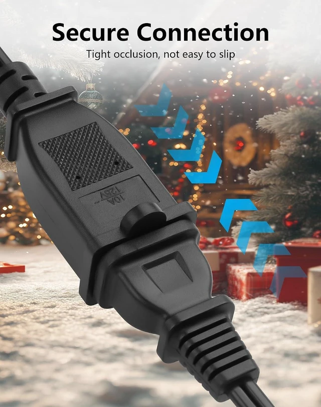 Alt view image 5 of 7 - AJMRTC US 2 Prong AC Extension Cord, 10A 125V 18AWG 2-Prong Male to Female Power Cable, Standard US 2 Pin Power Extension Wire for Indoor Small Appliances, Lamps, Phone Chargers and Low Power Electron