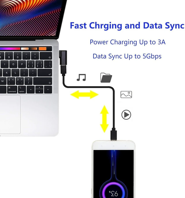 Alt view image 6 of 7 - AJMRTC 90 Degree USB C to USB A Adapter, Right & Left Angle USB 3.0 Type A Male to USB C Female Connector, Angled USB-A to USB-C Converter for Laptop, Tablet, Flash Drive and USB-C Devices