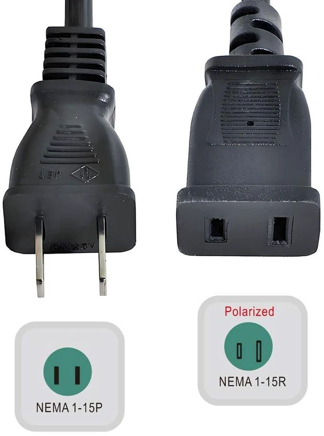 Alt view image 5 of 7 - AJMRTC Straight Connector USA Outlet Saver Power Extension Cord, 2-Prong 2 Outlets Splitter Cable NEMA 1-15P Male to Dual NEMA 1-15R Female 50cm, US AC Power Cord for Small Appliances, Lamp, Fan