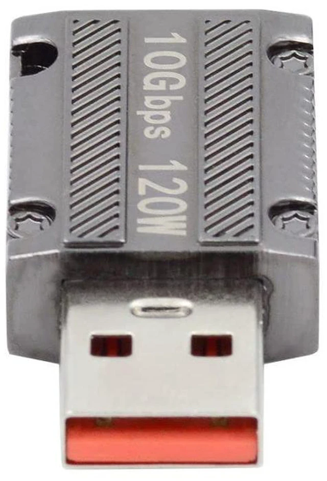 Alt view image 4 of 7 - AJMRTC USB Type-C to USB 3.0 Adapter, 10Gbps Data Transfer & 120W Fast Charging Connector, Alloy Shell Mecha Cyberpunk Style OTG Converter for Laptop, Tablet, Phone and USB-C Devices