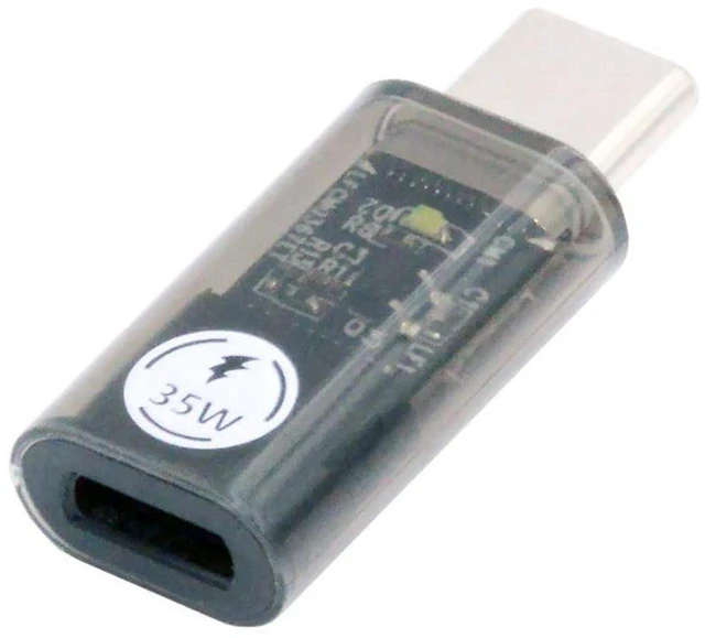 Main image of AJMRTC 8P to USB C Converter, PD 35W Fast Charging & 480Mbps Data Sync Adapter, Transparent Shell with LED Indicator, Plug and Play Connector for 8Pin and USB-C Devices