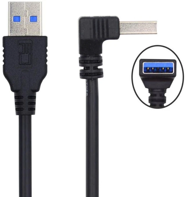 Alt view image 2 of 6 - AJMRTC USB 3.0 Type A 90 Degree Up Angled Extension Cable 40cm, Male to Female Right Angle USB3.0 Cord, 5Gbps High Speed Data Transfer for PC, Hard Drive, USB Flash Drive and Peripherals