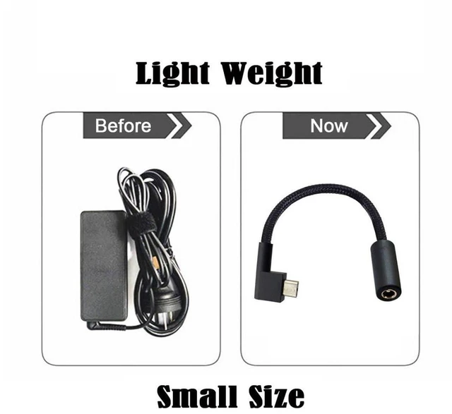 Alt view image 4 of 7 - AJMRTC 7.4x5.0mm DC Jack Input to 3Pin Power Plug Cable, Compatible with Laptop Blade Pro 17 & Blade 15, Supports 230W /160W High Power Charging Adapter Power Conversion Cord
