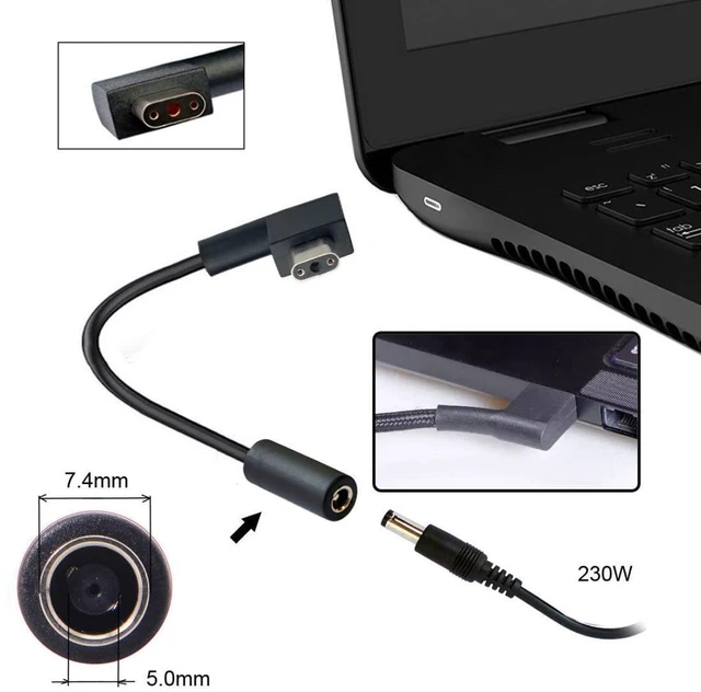 Alt view image 3 of 7 - AJMRTC 7.4x5.0mm DC Jack Input to 3Pin Power Plug Cable, Compatible with Laptop Blade Pro 17 & Blade 15, Supports 230W /160W High Power Charging Adapter Power Conversion Cord