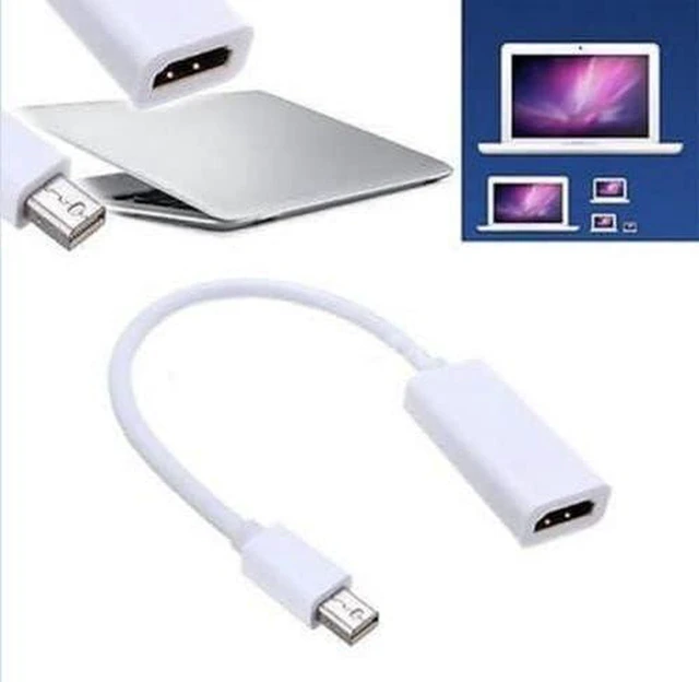 Alt view image 6 of 6 - AJMRTC Mini DisplayPort to HDMI Adapter, 4K Video Converter Mini DP to HDMI Cable, Compatible with Laptop, MacBook, Monitor, Projector, HDTV for Video and Audio Transmission