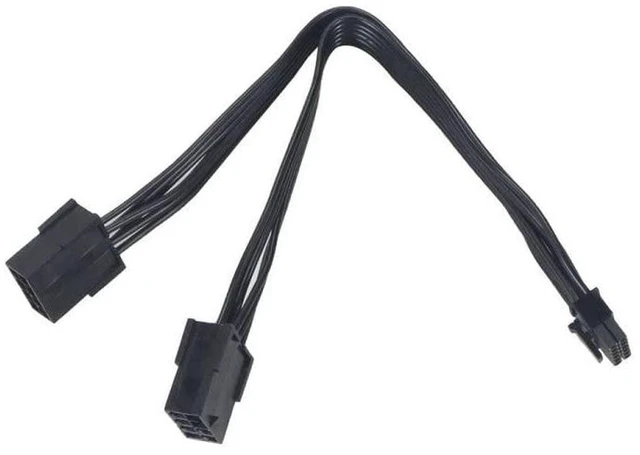 Alt view image 4 of 7 - AJMRTC Dual PCIe 6/8 Pin Female to Mini 12 Pin Male GPU Power Adapter Cable, Compatible with NVIDIA GeForce RTX 3080 RTX 3090 RTX 30 Series Graphics Card Power Conversion Cord