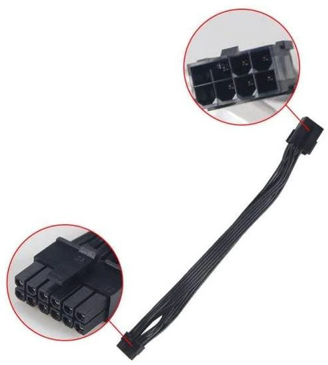 Alt view image 6 of 7 - AJMRTC Dual PCIe 6/8 Pin Female to Mini 12 Pin Male GPU Power Adapter Cable, Compatible with NVIDIA GeForce RTX 3080 RTX 3090 RTX 30 Series Graphics Card Power Conversion Cord