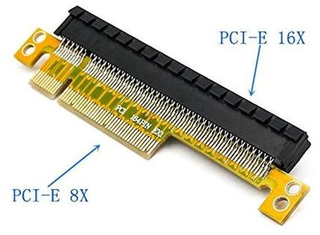 Alt view image 5 of 5 - AJMRTC PCI Express 8X to 16X Riser Card Adapter, PCI-E 8X Male to 16X Female Extender Converter, PCIe Slot Extension Adapter for Desktop PC GPU, Graphics Card and Motherboard Installation